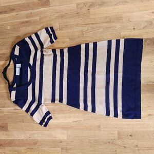 Allison Brittney navy and tan striped knit dress.Size M